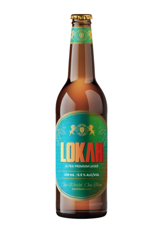 Lokah Ultra Premium Indian Lager 5.5% - Product of Australia, featuring a vibrant label design.